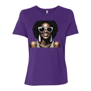 Hey There Yelani shirt purple black woman smiling